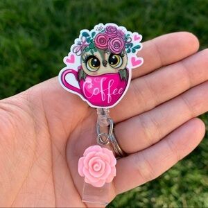 Cute Owl Coffee Badge Holder
